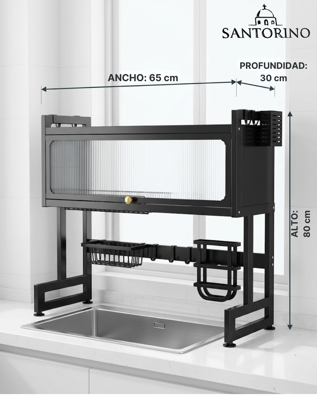 Organizador de Cocina Santorino — Escurridor + Gabinete